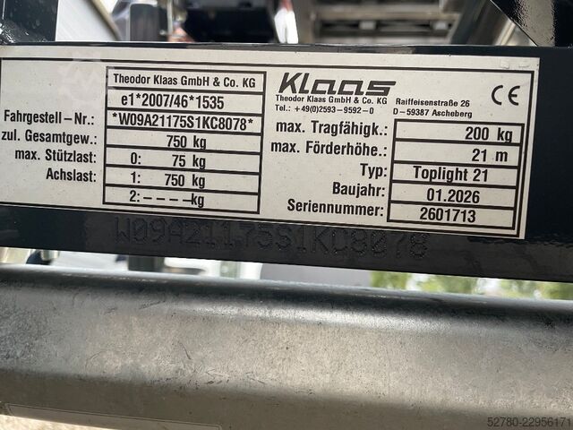 Teleskopbühne Klaas Toplight 21 BE