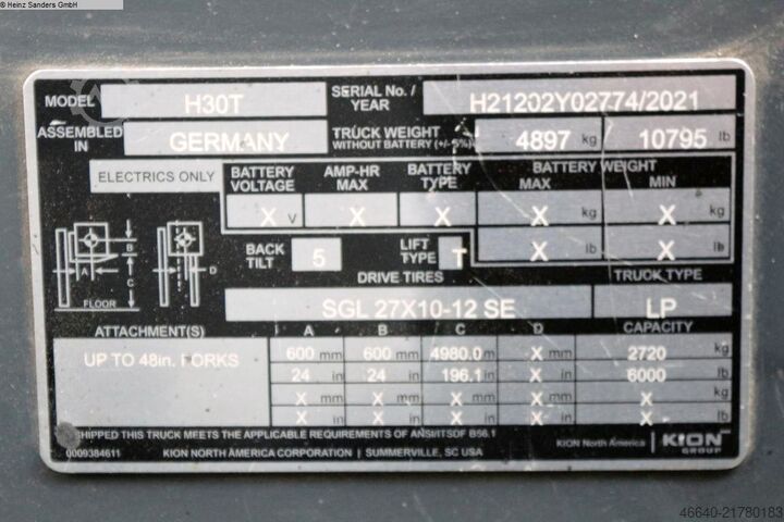 Gabelstapler LINDE H30T - 3.000 kg