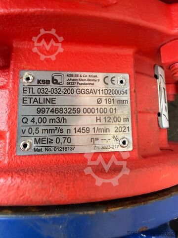 KSB ETALINE ETL pump with Siemens 0.55 kW EX ATEX motor Pompa KSB ETALINE ETL  silnik Siemens 0.55 kW EX ATEX