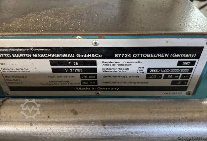 Tilting spindle moulder Martin T25