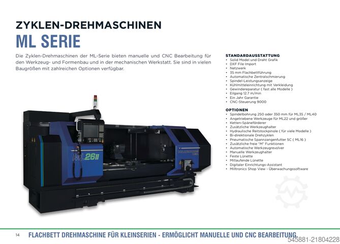 Cycle-controlled lathe Milltronics/ Hurco Group (NEU-Maschine) ML26II-80