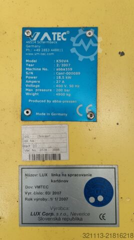 Press for paper, foil, plastics LUX VM-TEC K50V4
