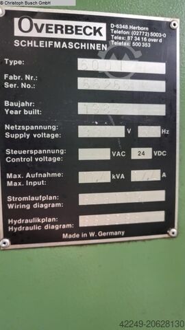 Internal Grinding Machine OVERBECK 600l