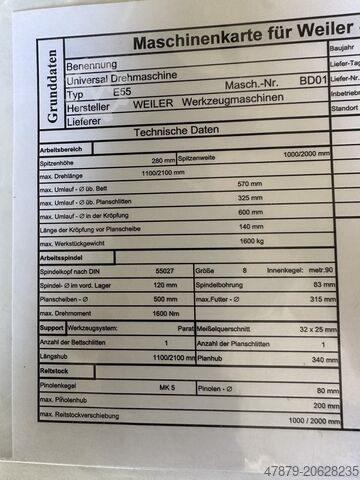 CNC lathe WEILER E 55