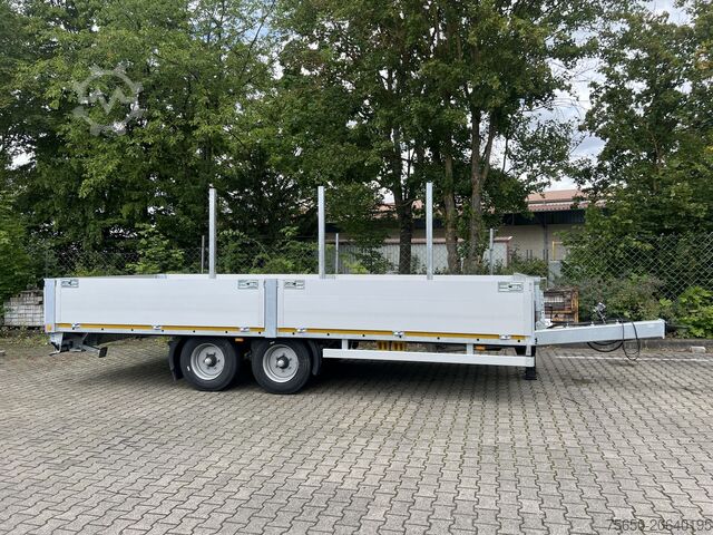 Anhänger mit offener Pritsche Möslein THT 11- G 6,2  Tandem Pritsche- Tieflader mit Rungentaschen