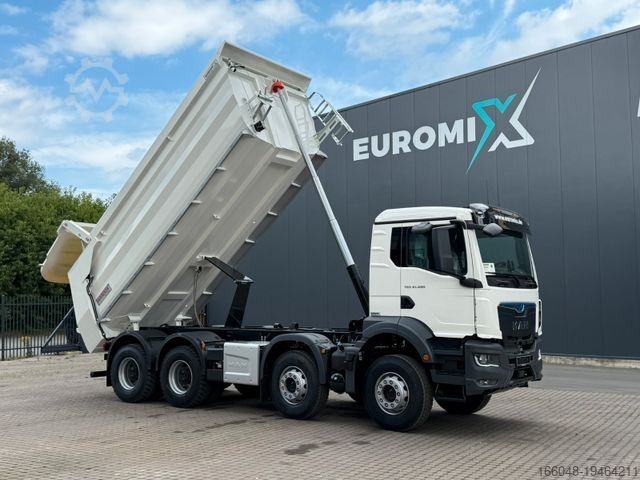 Tipper truck MAN TGS 41.480 BB 8X4 Hydraulische Klappe