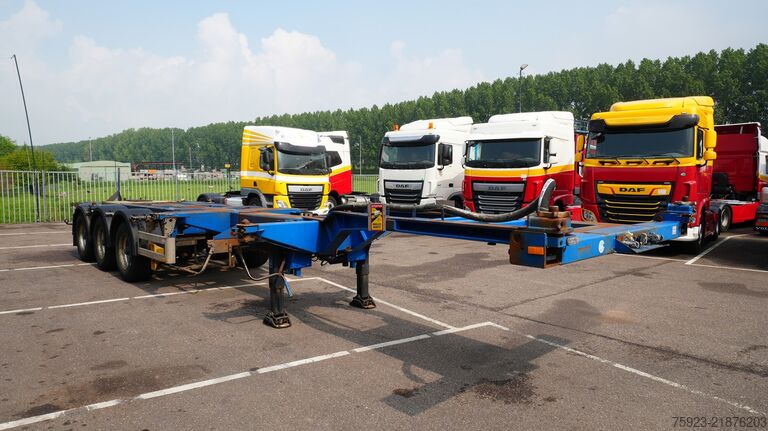 Container transportation Pacton 3 axle container chassis extendable trailer
