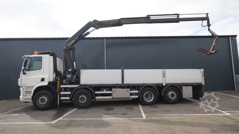 Crane truck DAF CF 400 open box with Palfinger PK 17502 crane