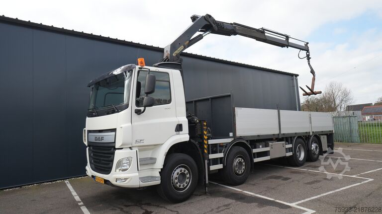 Crane truck DAF CF 400 open box with Palfinger PK 17502 crane