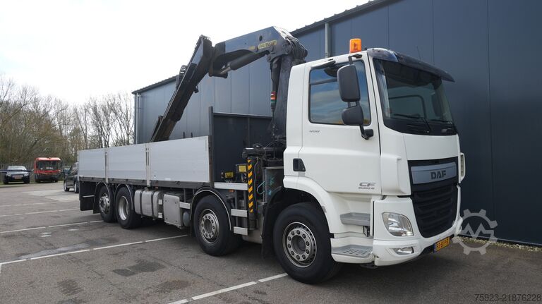 Crane truck DAF CF 400 open box with Palfinger PK 17502 crane