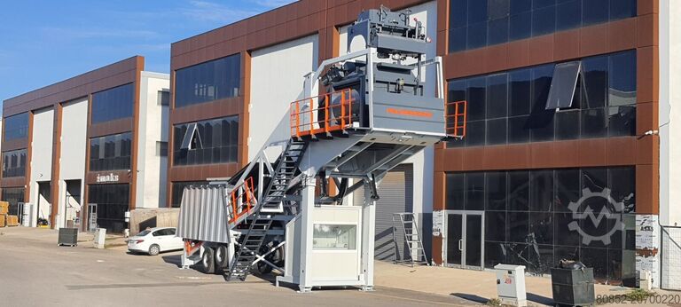 Concrete mixing plant Polygonmach PMC-90-100 m3 mobile concrete batching plant