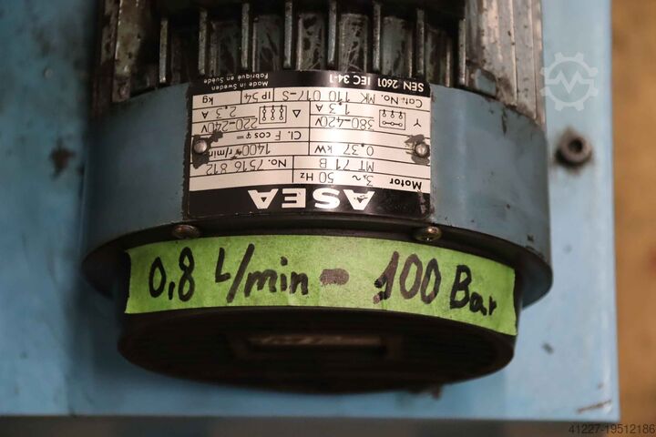 Hydraulic unit 2-way 3 kW 150 bar / 0.37 kW 100 bar ABB ASEA 15 l/min / 0,8 l/min