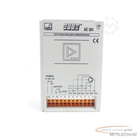 Component HBM AE501 Messverstärker Rev. No. 1.02 - ! -
