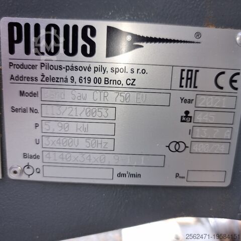 Log band saw Pilous CTR750EV used Pilous G-BBS118980P