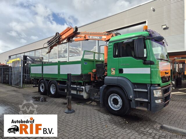 MAN TGS 26.400 6X2 Pritsche/ Crane Terex 210.2-A13 Remote MAN TGS 26.400 6X2 Pritsche/ Crane Terex 210.2-A13 ...