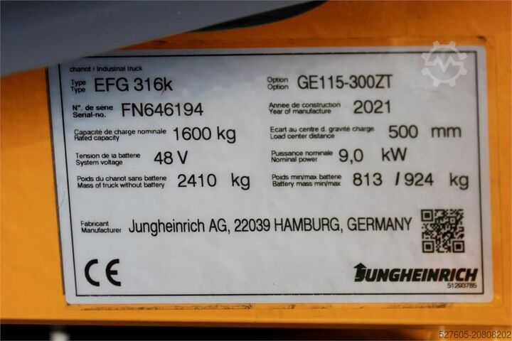 Gabelstapler Jungheinrich EFG 316k 300 ZT