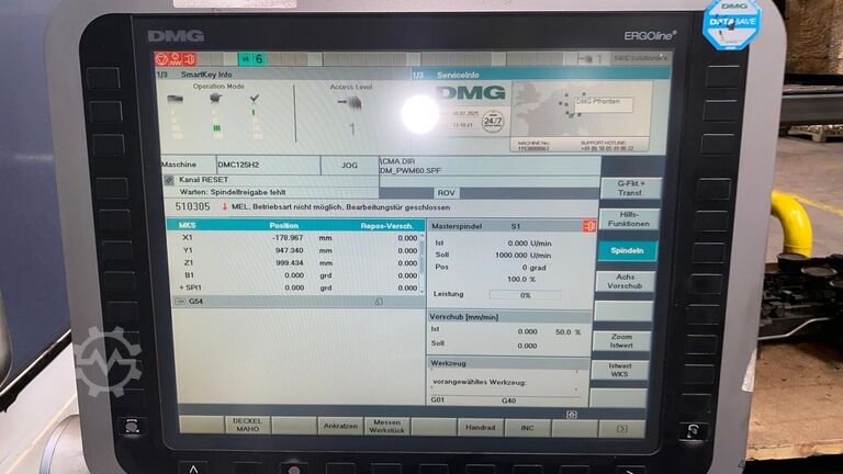 CNC Horizontal-Bearbeitungszentrum Deckel Maho DMG DMC 125 H duoBlock