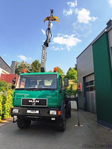 Kipper LKW MAN LKW Kipper mit Kran und Holzgreifer 7731