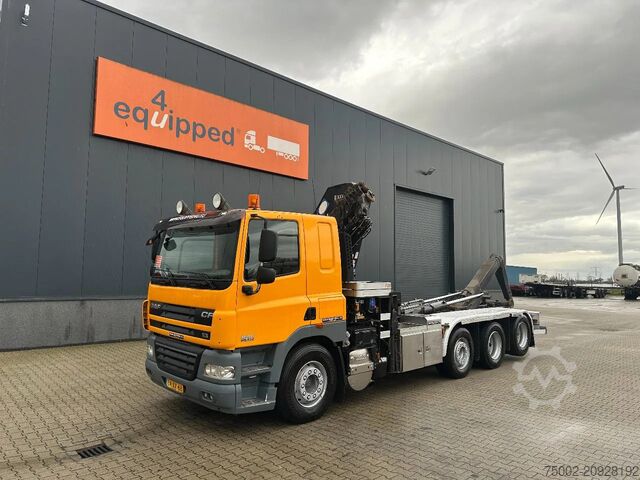 Hook arm system DAF CF 85.410 8x2 / HMF 3000 K6 crane (30T/m 6x ext...