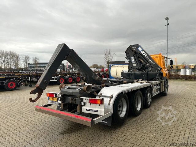 Hook arm system DAF CF 85.410 8x2 / HMF 3000 K6 crane (30T/m 6x ext...
