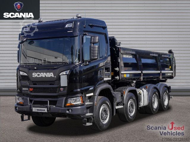 Three-sided tipper truck Scania G 460 B8x4HZ XT - Meiller TRIGENIUS D421 / Bordmat