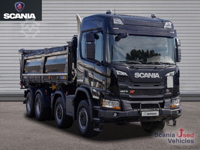 Three-sided tipper truck Scania G 460 B8x4HZ XT - Meiller TRIGENIUS D421 / Bordmat