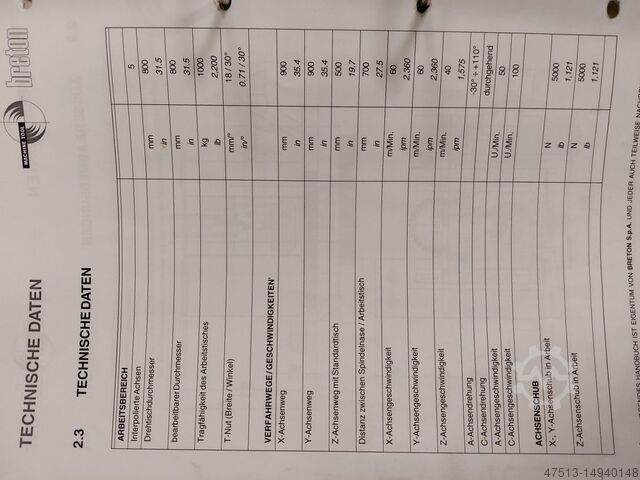 Machining center Breton xceeder 900RT