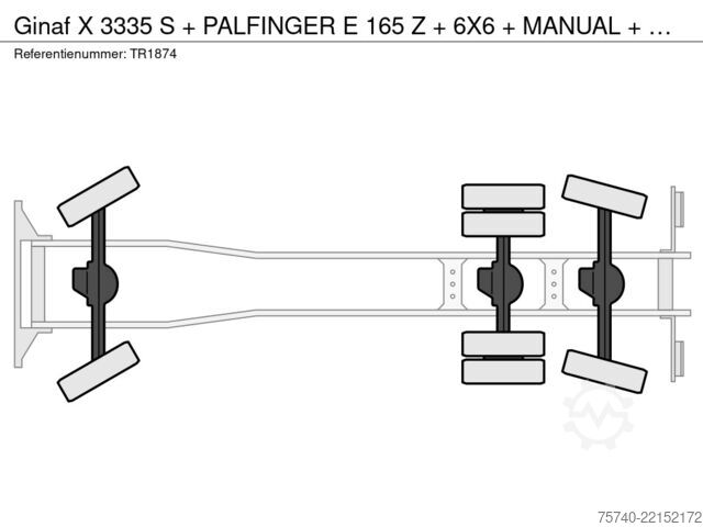 Crane Ginaf X 3335 S + PALFINGER  E 165 Z + 6X6 + MANUAL + ...