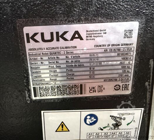 Industrial robot KUKA KRC4 KR120 R2700-2 / FLR