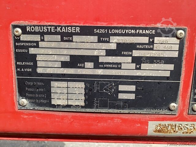Tipper Semi-trailer ROBUSTE KAISER S3302A Steel Trailer