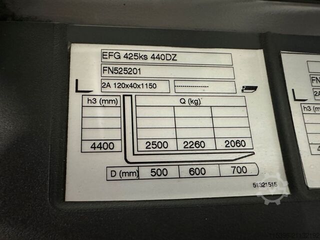 Elektro 4 Rad-Stapler Jungheinrich EFG 425ks - TRIPLEX 4,4 m - CONTAINERVERSION !!!