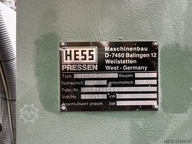 Frame press Hess Hydro Lux