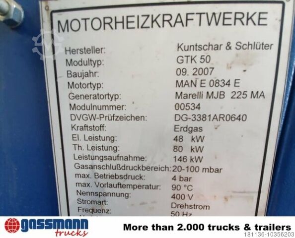 Sonstige  Kuntschar & Schlüter GTK 50 Blockheizkraftwerk