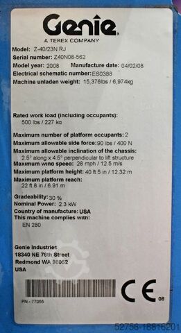 Articulated boom lift Genie Z 40/23 N RJ