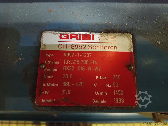 Hydraulic power unit Gribi Bucher 2x11KW 240 bar 0997-1-1237