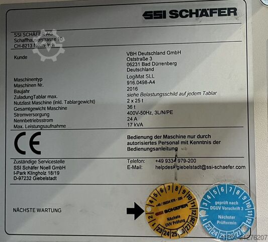Automatic vertical storage lift 47 T SSI Schäfer SSI Logimat Typ SLL Lagerlift