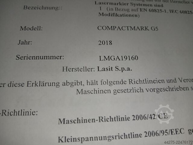 Fiber laser Lasit Scriptograph CompactMark G 5Fly Kurzplus