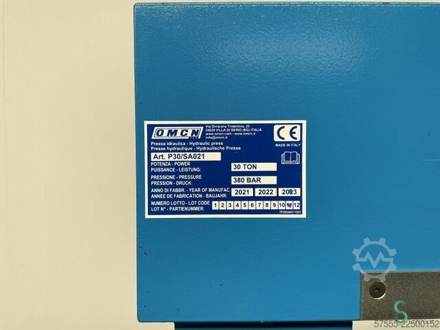 Hydraulic presses  OMCN P-30 ton /SA021 2023 OMCN 
