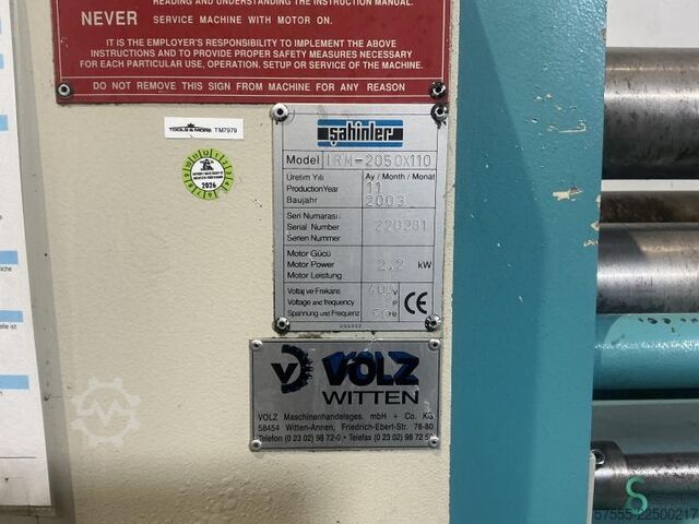 Plate rolling machines  Sahinler IRM 2050-110 2003 Sahinler 