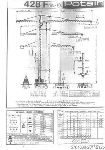 Tower crane Potain 428F