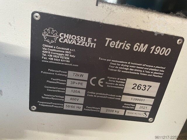6m drying tunnel with heating Chiossi & Cavazzuti Tetris 6M 1900