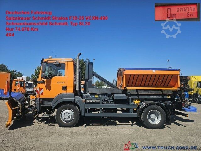 Special purpose truck MAN TGM 15.250 4x4 Winterdienst Streuer & Schild