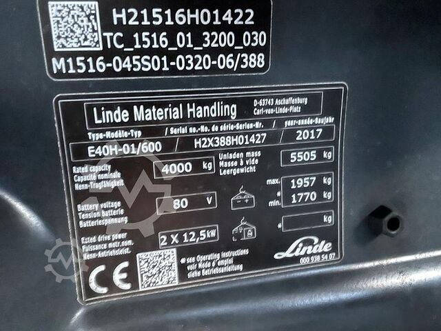 Elektro 4 Rad-Stapler Linde E 40 H-01/600