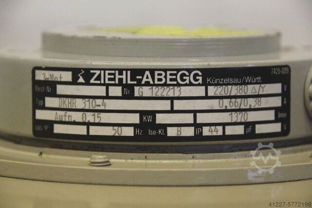 Centrifugal fan Ziehl-Abegg DKHR 310-4