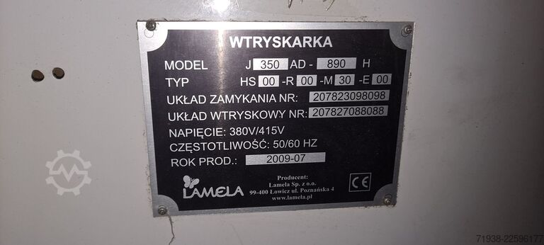 Injection molding machine JSW (Japan Steel Works) J350AD