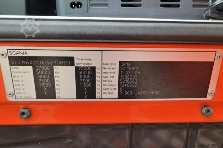 Standard tractor Scania R500 6x2 Dutch Registration, Diesel, 6x2x4 Drive,