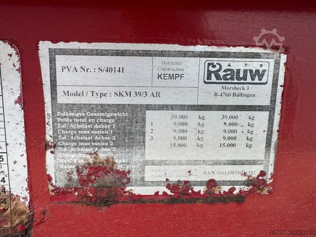 Tipper Kempf **3AXXLE-BELGIAN TRAILER**