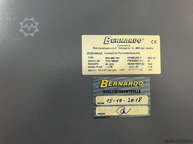 Surface grinding machine. Bernardo BSG 4080 TDC