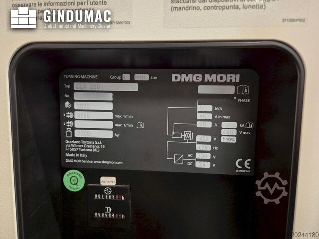 Horizontal Turning Machine DMG MORI CLX 550 V4