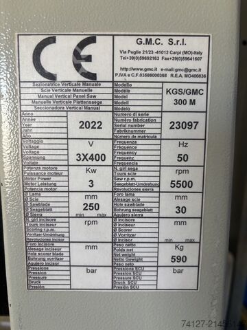 Panel saw GMC KGS 300M